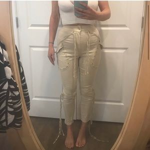 High Waisted Tassel Pants
